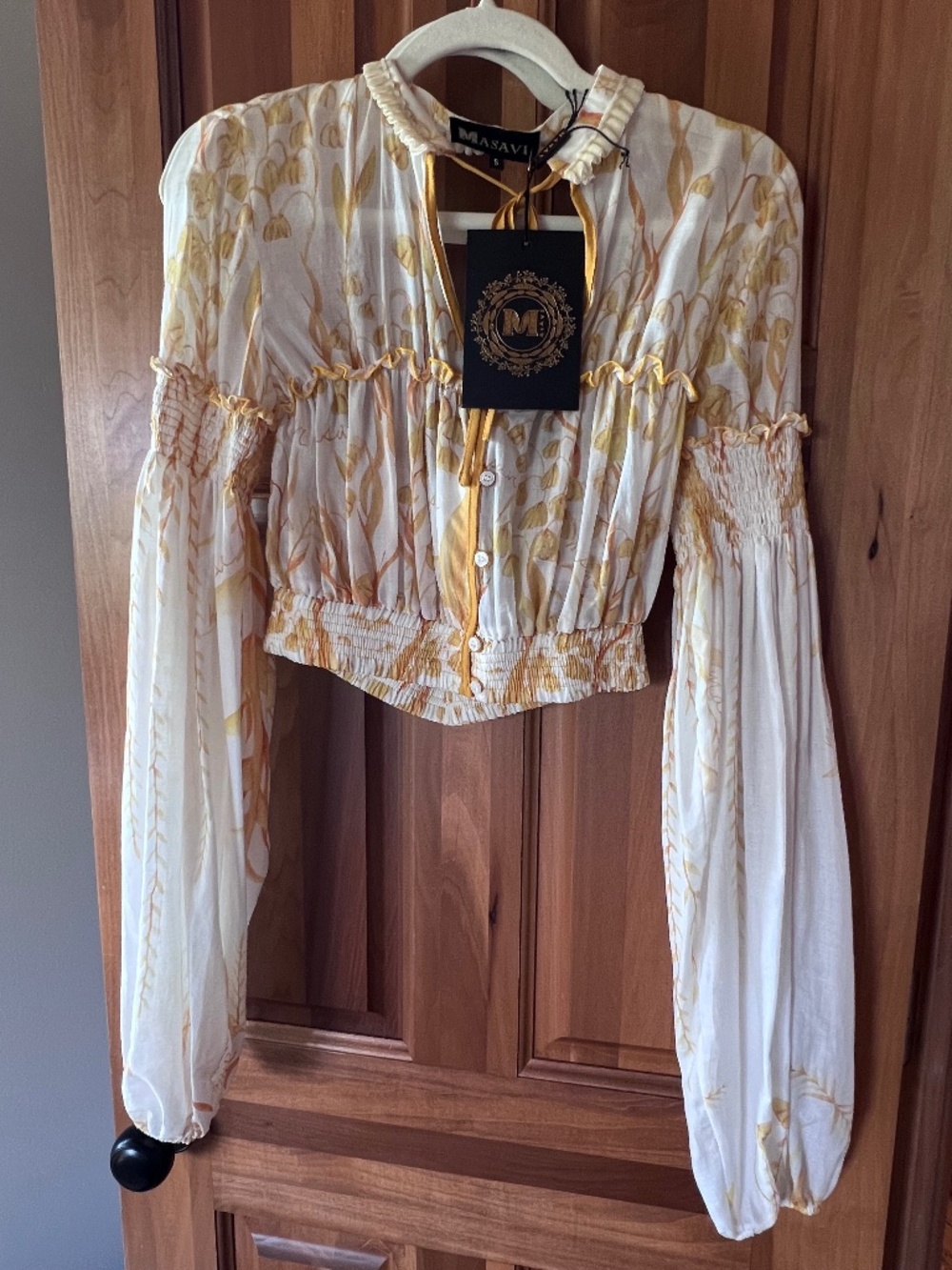 Masavi blouse in yellow leaf
